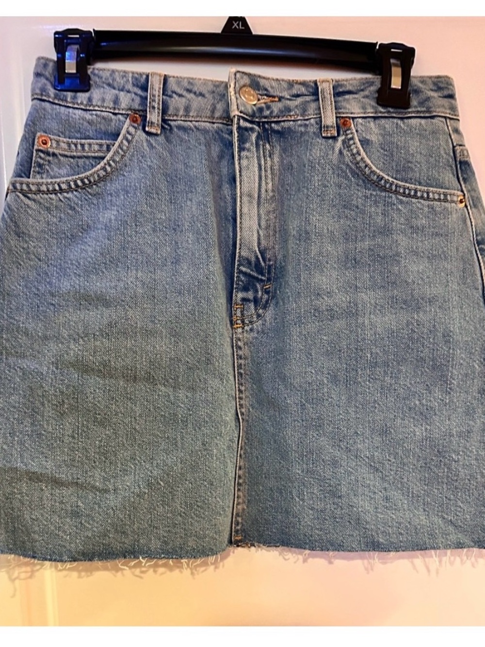 Topshop Light Blue Denim Mini Skirt